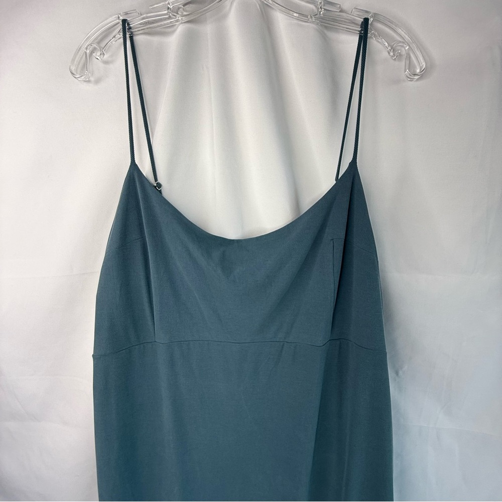 Wild Fable Women’s XXL Teal Ribbed Maxi Dress with Sexy Side Slit Dress is Lined